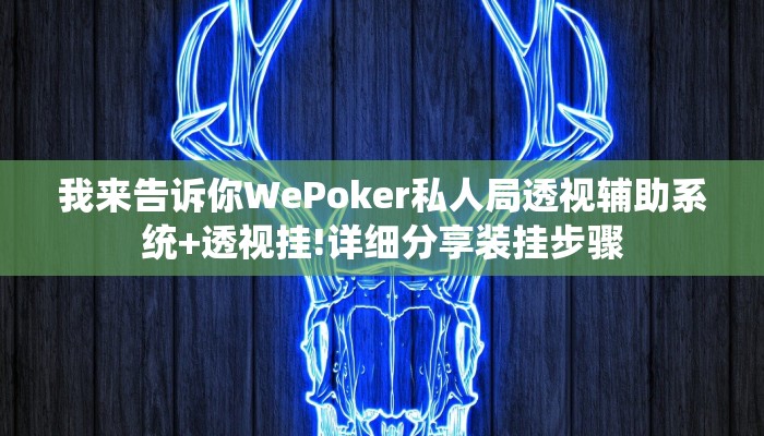我来告诉你WePoker私人局透视辅助系统+透视挂!详细分享装挂步骤