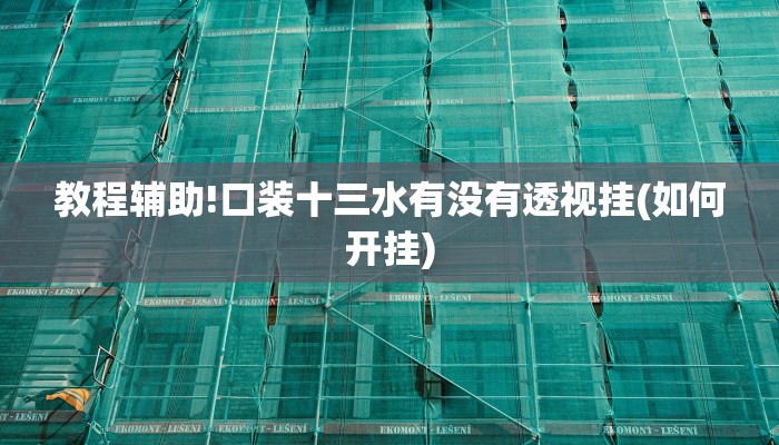 教程辅助!口装十三水有没有透视挂(如何开挂)