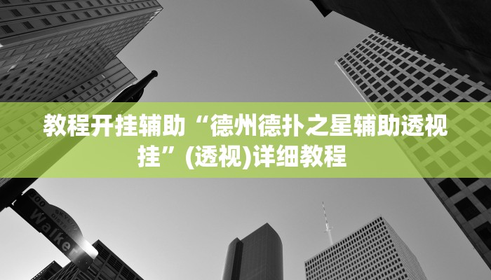 教程开挂辅助“德州德扑之星辅助透视挂”(透视)详细教程 