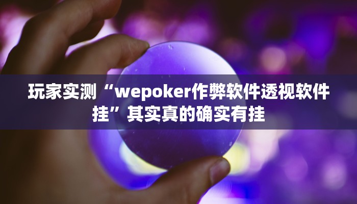实测辅助wepoker作弊挂(辅助外挂+教程