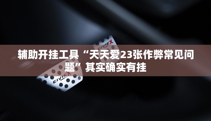 辅助开挂工具“天天爱23张作弊常见问题”其实确实有挂