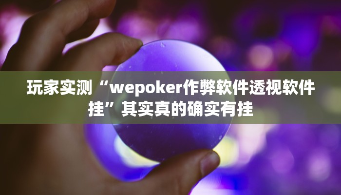 -分钟科普wepoker作弊挂方法(透视)功能”学会包赢