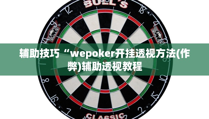 辅助神器WePoKer开挂透视辅助详细教程详细开挂教程