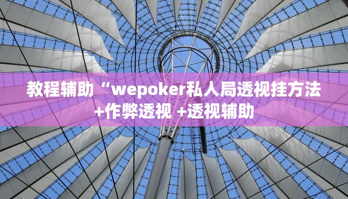 辅助神器(wePoker)确实有挂(详细开挂教程