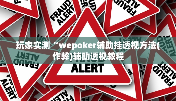 三分钟科普wepoker私人局透视详细开挂教程