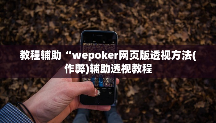 推荐一款“wePoker透视挂作弊方法”最新辅助详细教程