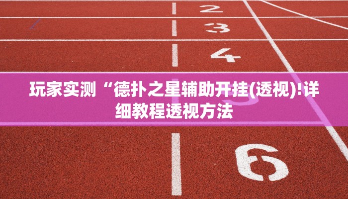 玩家实测“德扑之星辅助开挂(透视)!详细教程透视方法