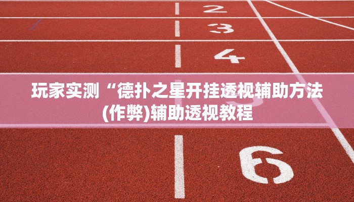 玩家实测“德扑之星开挂透视辅助方法(作弊)辅助透视教程