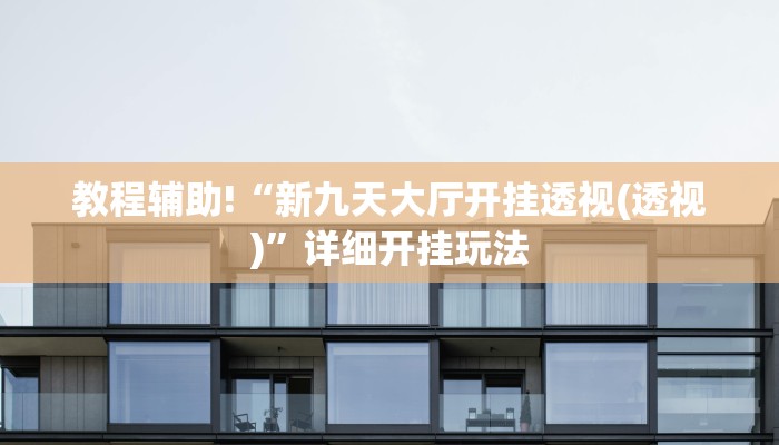 教程辅助!“新九天大厅开挂透视(透视)”详细开挂玩法