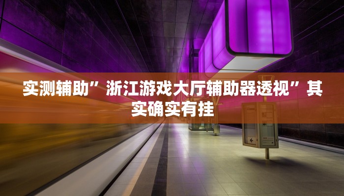 实测辅助”浙江游戏大厅辅助器透视”其实确实有挂