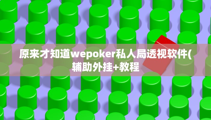 原来才知道wepoker私人局透视软件(辅助外挂+教程