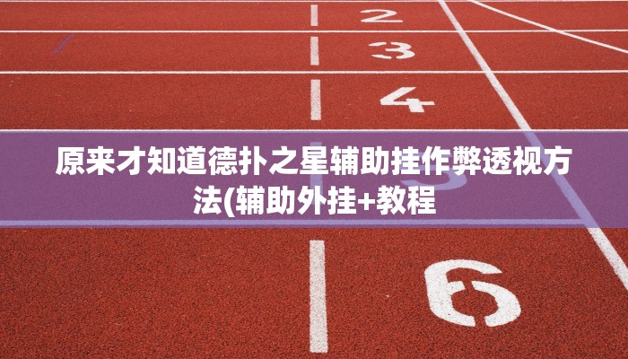 原来才知道德扑之星辅助挂作弊透视方法(辅助外挂+教程