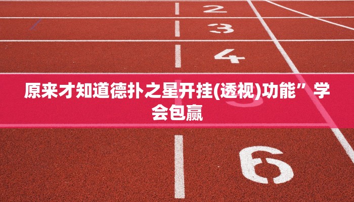 原来才知道德扑之星开挂(透视)功能”学会包赢