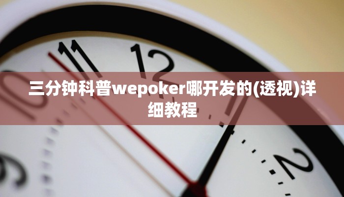 三分钟科普wepoker哪开发的(透视)详细教程