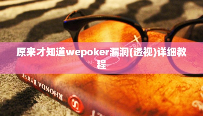 原来才知道wepoker漏洞(透视)详细教程