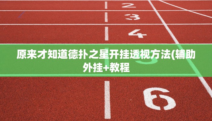 原来才知道德扑之星开挂透视方法(辅助外挂+教程