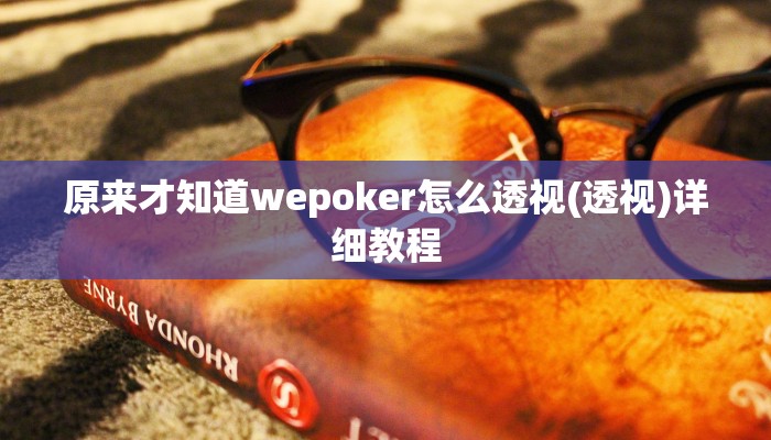 原来才知道wepoker怎么透视(透视)详细教程