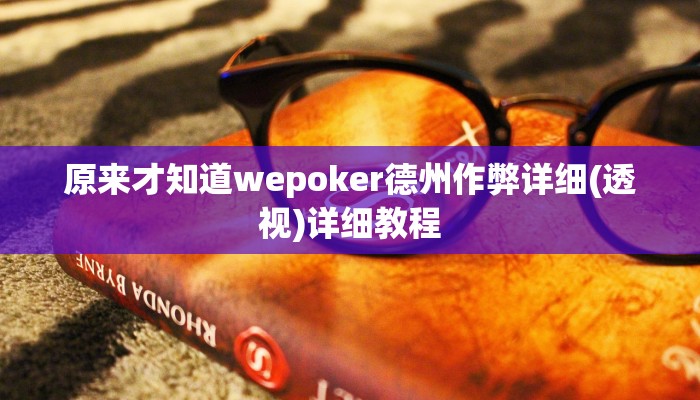 原来才知道wepoker德州作弊详细(透视)详细教程