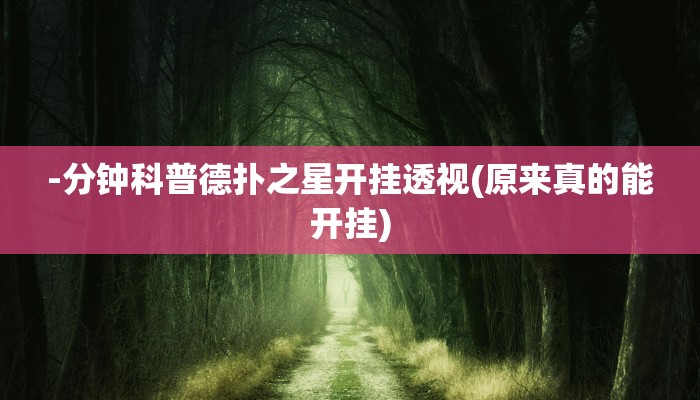 -分钟科普德扑之星开挂透视(原来真的能开挂)