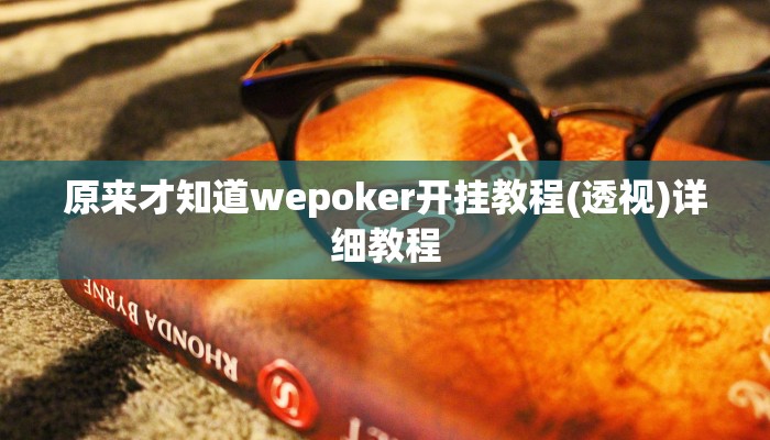 原来才知道wepoker开挂教程(透视)详细教程