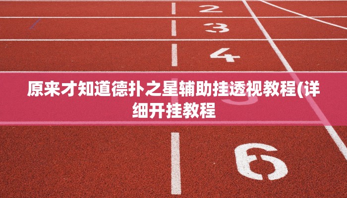 原来才知道德扑之星辅助挂透视教程(详细开挂教程
