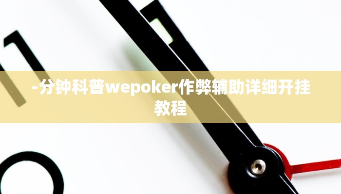 -分钟科普wepoker作弊辅助详细开挂教程