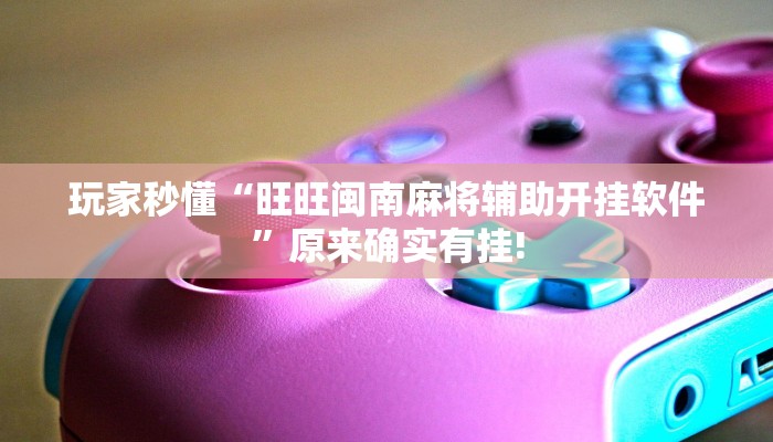 玩家秒懂“旺旺闽南麻将辅助开挂软件”原来确实有挂!