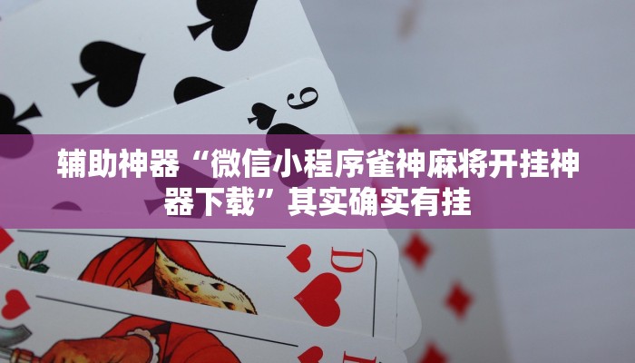辅助神器“微信小程序雀神麻将开挂神器下载”其实确实有挂