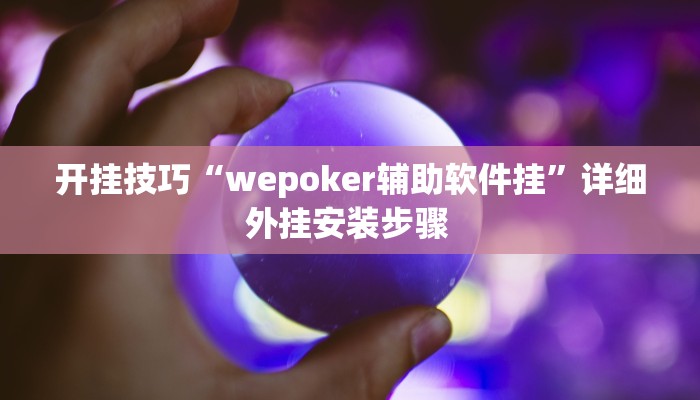 开挂技巧“wepoker辅助软件挂”详细外挂安装步骤 