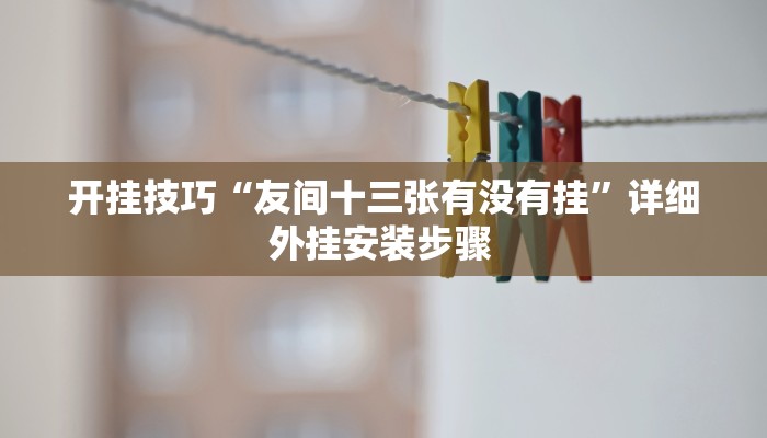 开挂技巧“友间十三张有没有挂”详细外挂安装步骤 