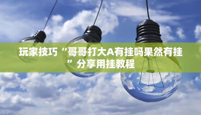 玩家技巧“哥哥打大A有挂吗果然有挂”分享用挂教程 玩家技巧“哥哥打大A有挂吗果然有挂”分享用挂教程