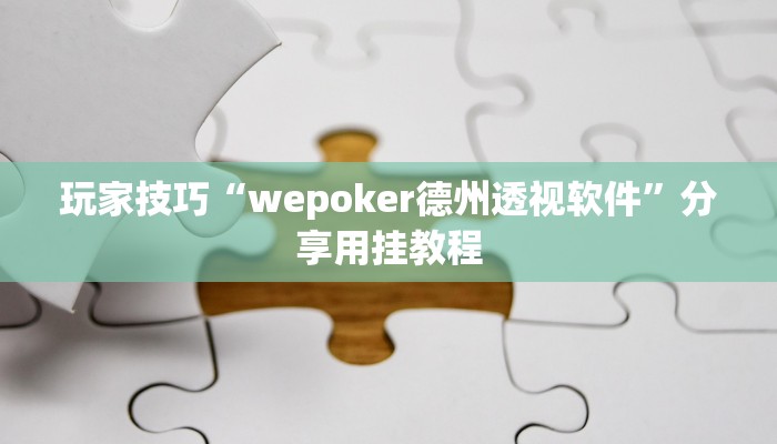 玩家技巧“wepoker德州透视软件”分享用挂教程 玩家技巧“wepoker德州透视软件”分享用挂教程