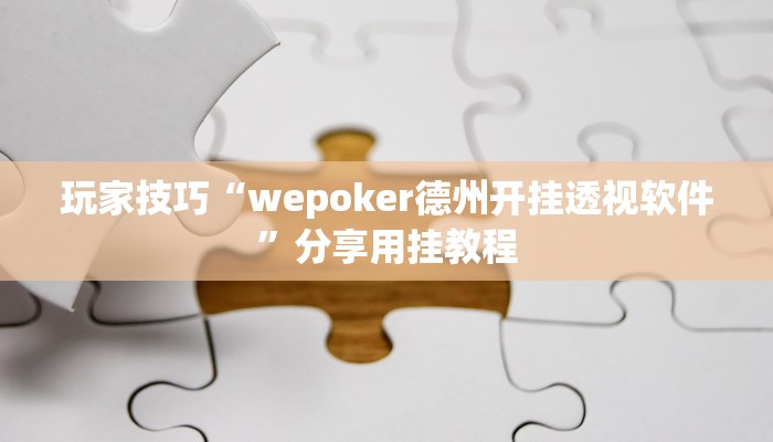 玩家技巧“wepoker德州开挂透视软件”分享用挂教程 玩家技巧“wepoker德州开挂透视软件”分享用挂教程