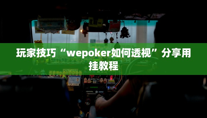 玩家技巧“wepoker如何透视”分享用挂教程