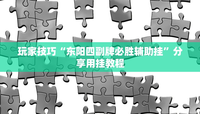玩家技巧“东阳四副牌必胜辅助挂”分享用挂教程 玩家技巧“东阳四副牌必胜辅助挂”分享用挂教程